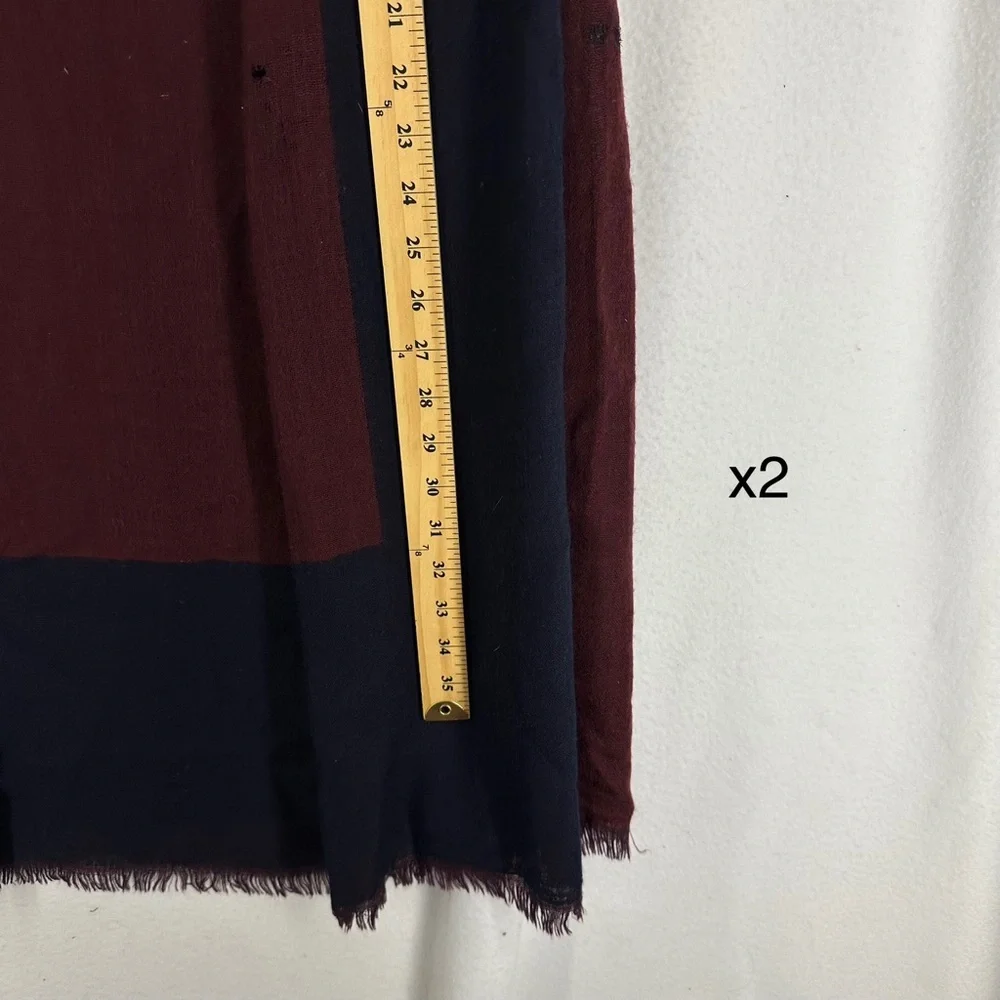 Cashmere Scarf Wide Maroon Navy‎ Blue Men’s